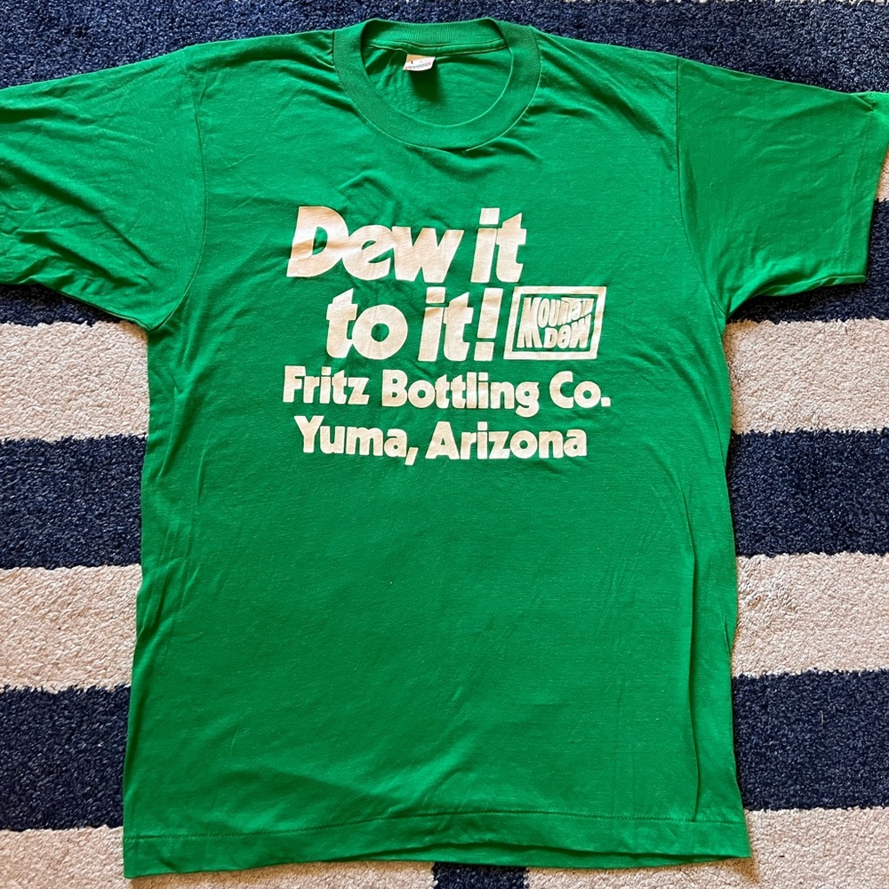 Screen Stars Green "Dew it to it!" Fritz Bottling Co. Yuma Arizona Tee